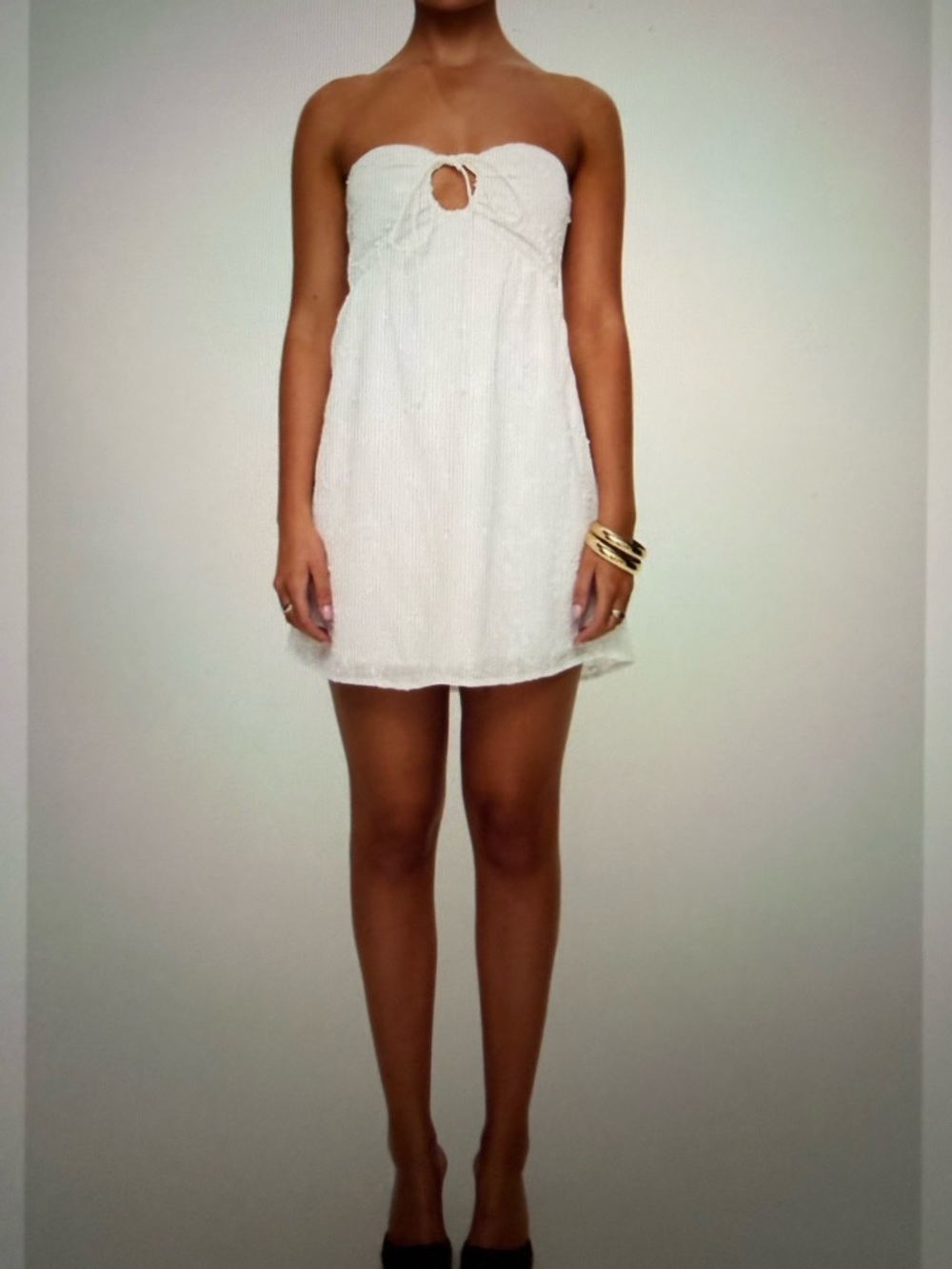 Princess Polly White Strapless Keyhole Mini Dress